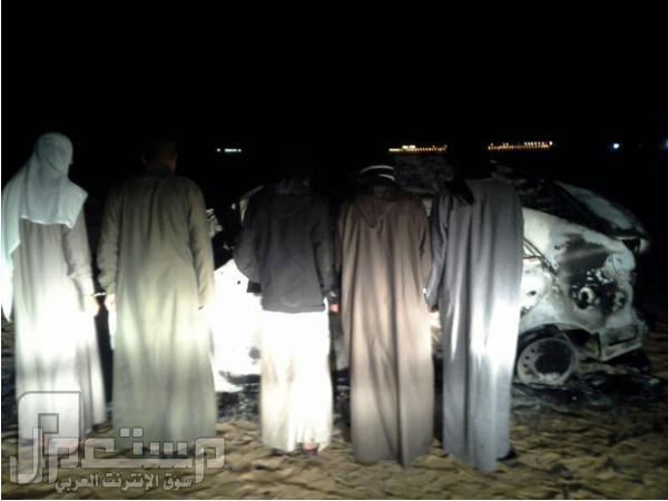 5 شباب بالرياض سرقوا سيارة وفحطوا بها وحرقوها