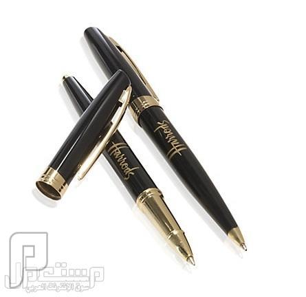 أقلام هارودز الشهيرة بأقل الأسعار طقم قلمين باللون الأسود مع الذهبي ناشف و ساىل ب 240ريال