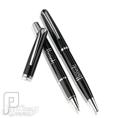أقلام هارودز الشهيرة بأقل الأسعار طقم قلمين باللون الأسود مع الفضي  ناشف و ساىل ب 240ريال