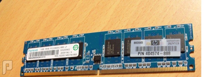 للبيع ذاكرة 2 جيجا لدسك توب DDR2 للكمبيوتر مكتبي غير مخصص لبتوب جديدة