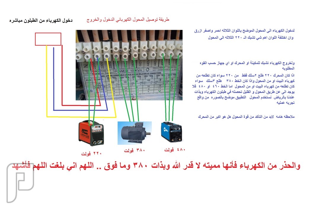 طريقة توصيل المحول الكهربائي الدخول والخروج مستعمل