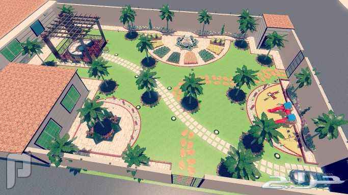 تصميم حدائق 3d,2d منتزهات واستراحات واجهات