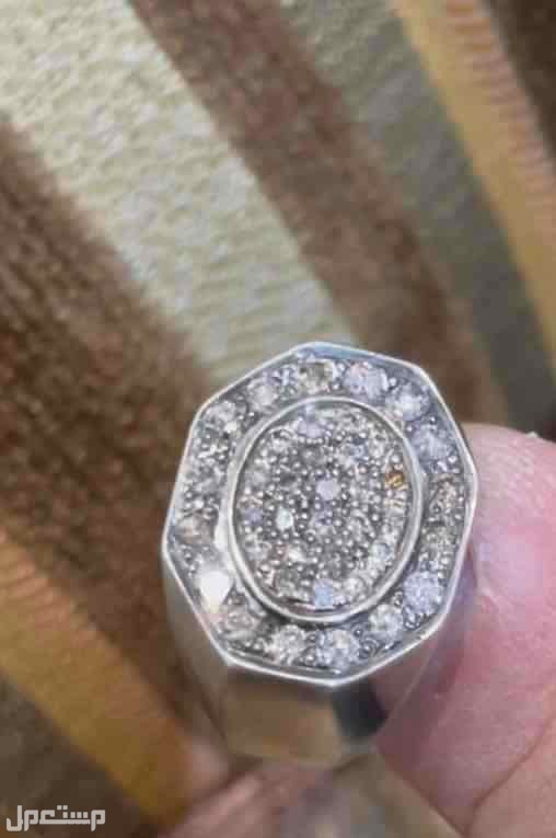 خاتم من الفضة مع الماس بلجيكي
