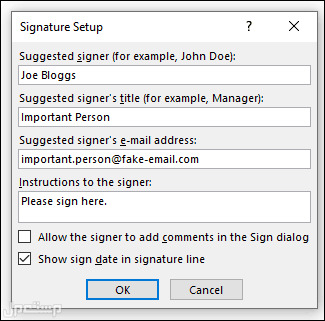 كيفية إضافة سطر توقيع في ملف Microsoft Word الخطوة الثانية
