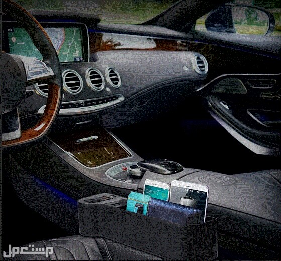 حامل أغراض ومنظم مقعد السيارة مع 4 منافذ USB لشحن الجوالات وفيش ثلاثي