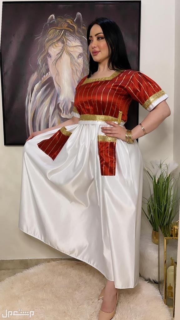 فستان خليجي الخامه شنتون هندي مع ستان كوري