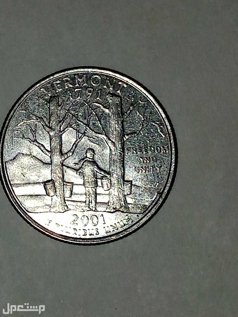 فرصة ربع دولار امريكى تذكارى على وجه نقش وجه جورج وشنطن ،اصدار2001م،فرصة لن تكرر،شاهدالصور