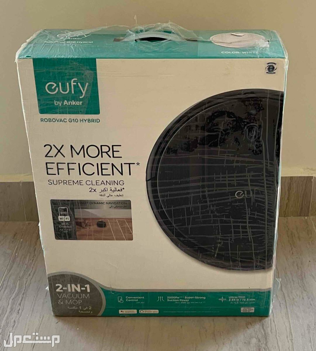 مكنسة eufy ذكية مسح وكنس جديدة مغلفه لم يتم فتح الكرتون