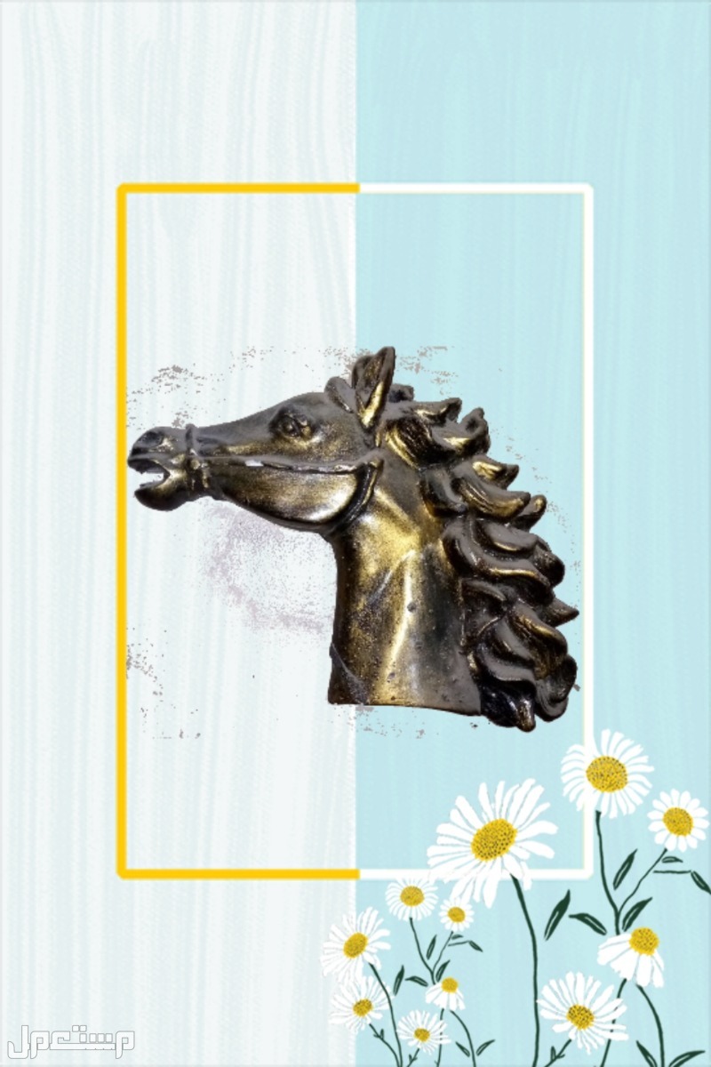 تحفة براند انتيك نادرة تعلق فى الصالون راس حصان مطلى بماء الذهب  عمره اكثر من 100سنة وارد الخارج