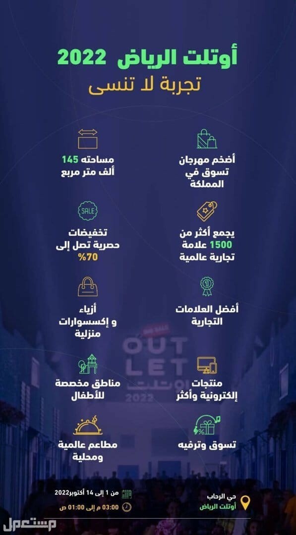 اسعار تذاكر مهرجان اوتلت الرياض للعلامات التجارية 2022