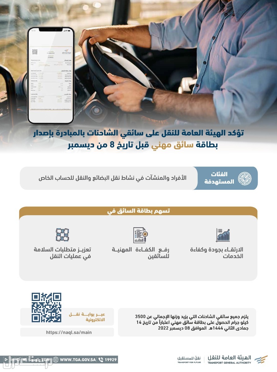 كيف يمكنني الحصول على بطاقة السائق المهني عبر بوابة "نقل" في الأردن