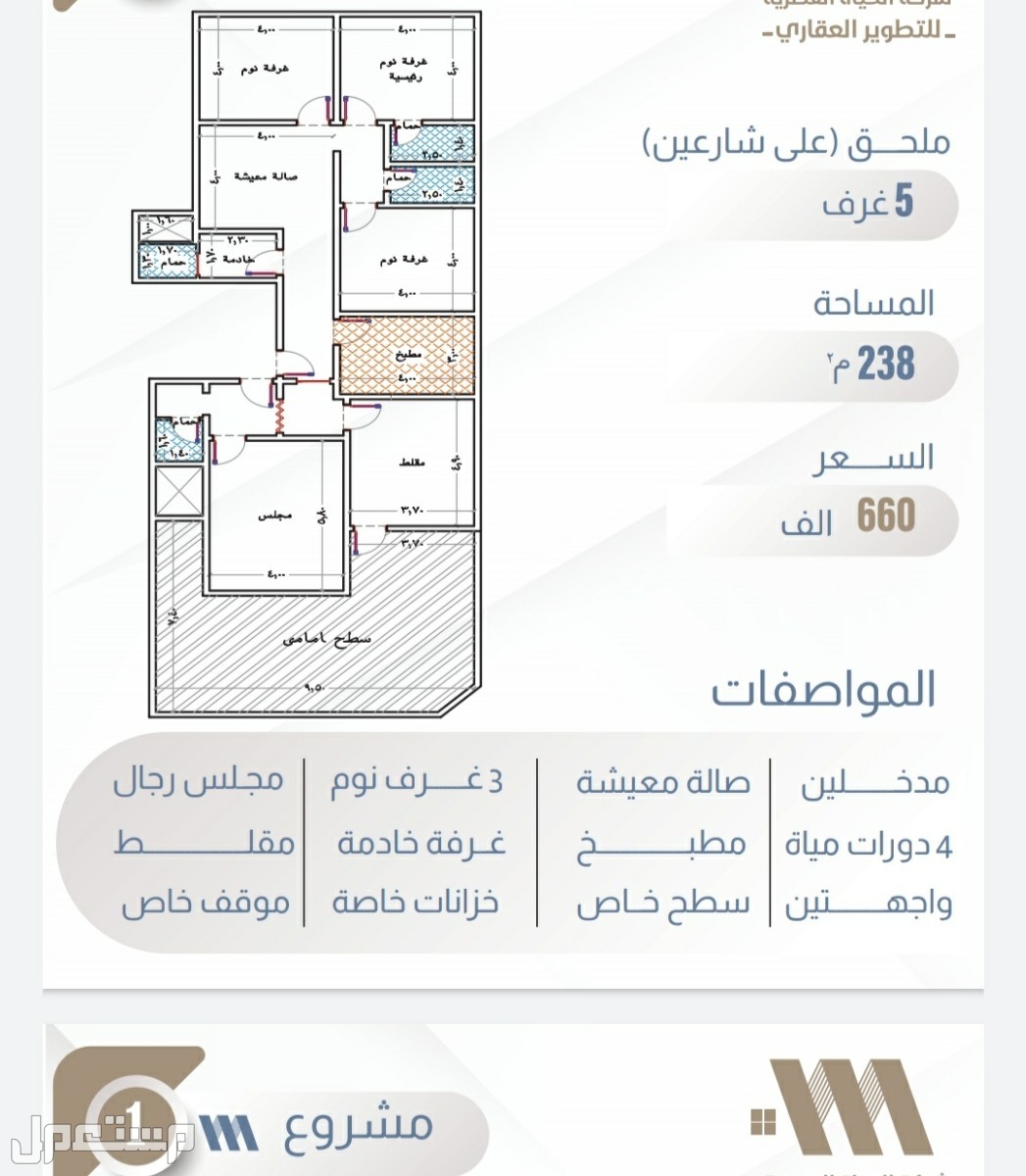 شقة للبيع في الرياض - جدة بسعر 335 ألف ريال سعودي