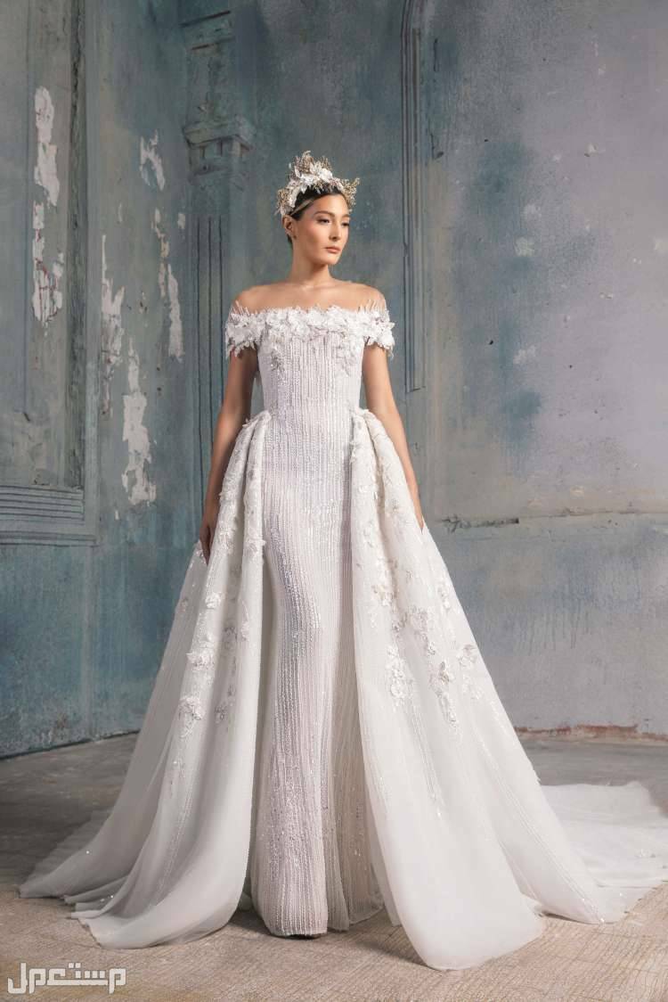 موضة فساتين زفاف 2023 في لبنان فستان زفاف بسيط