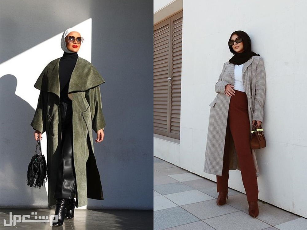 إطلالات ملابس شتوية أنيقة 2023 في البحرين ملابس شتاء محجبات