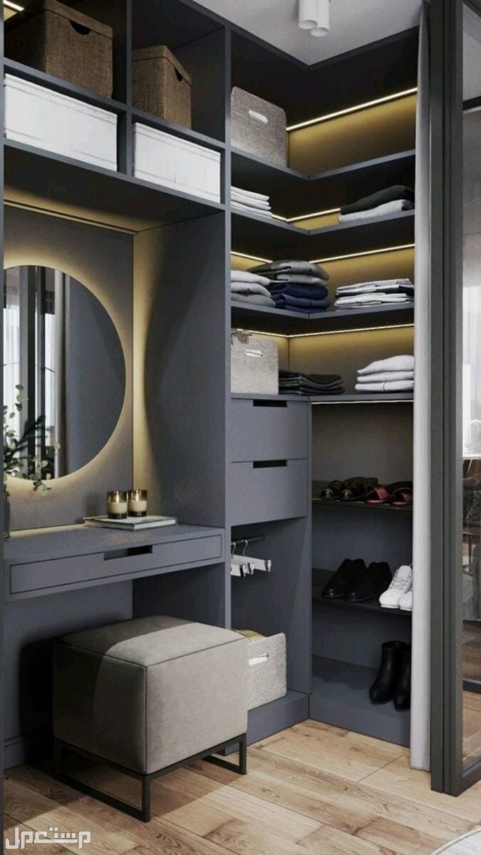 بالصور أفكار تصميم غرفة ملابس صغيرة رائعة وخلابة 2023 في الأردن مرايا غرفة الملابس