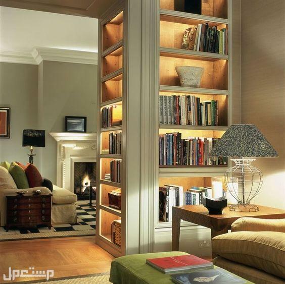 أفكار تصميم مكتبة منزلية ديكورات مبتكرة في البحرين رفوف الكتب
