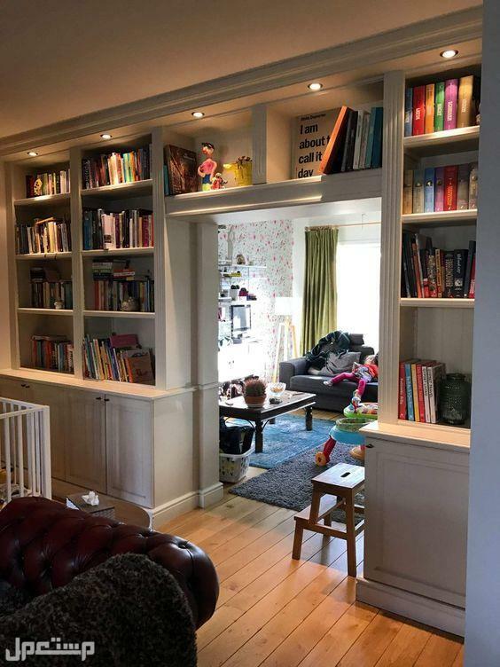 أفكار تصميم مكتبة منزلية ديكورات مبتكرة