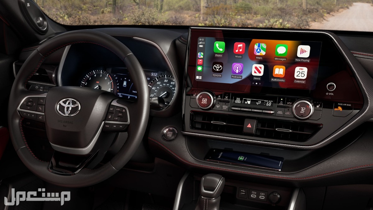 سيارة تويوتا هايلاندر TOYOTA 2.5 L Hybrid GLE AWD 2023 مواصفات واسعار وصور شاشة عرض متعددة سيارة تويوتا هايلاندر  2023