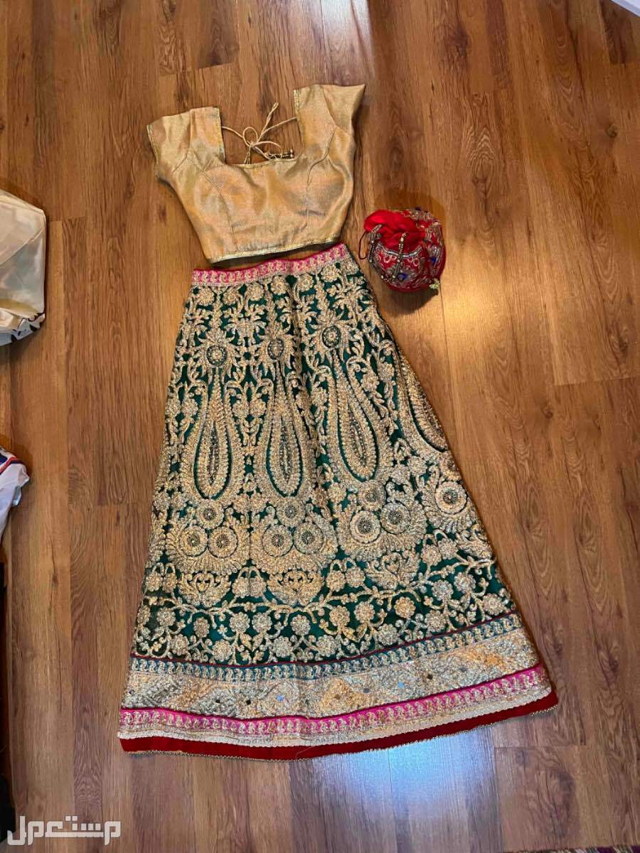 فستان ساري هندي من قطعتين