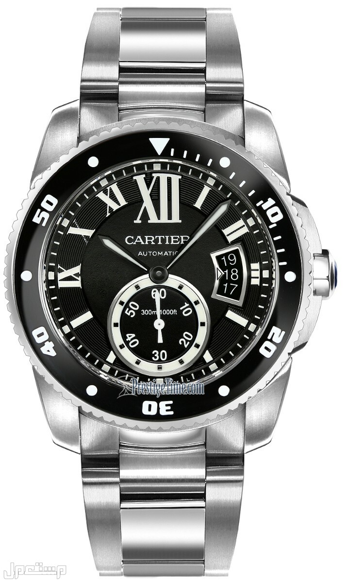 ساعة كارتير cartier الرجالية تفاصيل ساعة كاليبر دي كارتييه للرجال W7100057