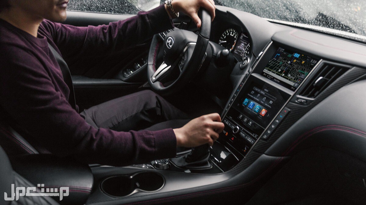 سيارة إنفينيتي INFINITI Q50 3.0T Red Sport 400 2023 مواصفات وصور واسعار مقصورة القيادة سيارة إنفينيتي INFINITI Q50 2023