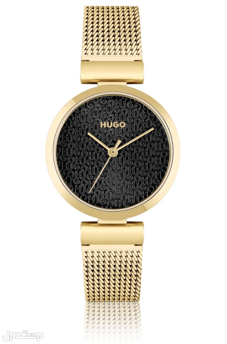 ساعات هوقو بوس HUGO BOSS النسائية ساعة GOLD-TONE WATCH WITH STACKED-LOGO DIAL