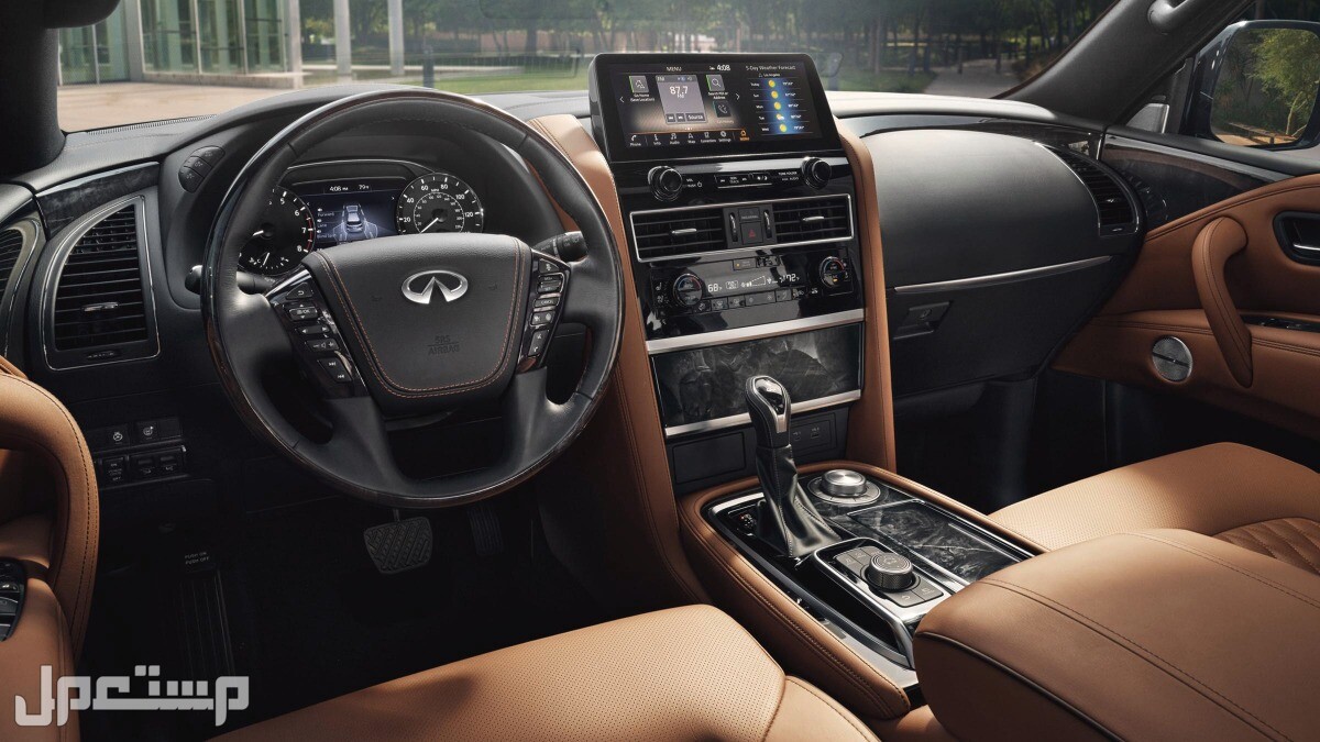 سيارة إنفينيتي كيو اكس 80 INFINITI QX80 Sensory Proactive Captains Chairs 2023 مواصفات وصور واسعار مقصورة القيادة سيارة إنفينيتي كيو اكس 80 INFINITI QX80 2023