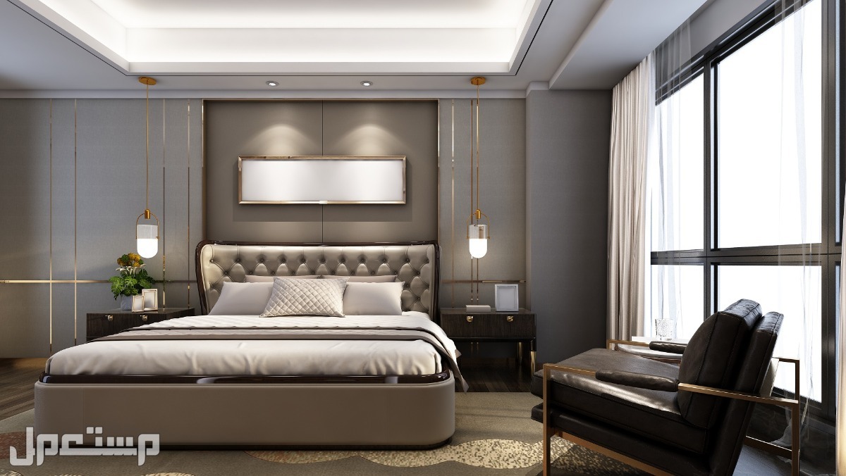 ديكورات غرف نوم مودرن بسيطة وجميلة 2023 إضاءة غرفة النوم