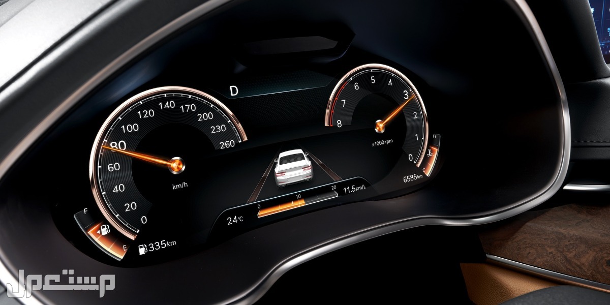 سيارة جينيسيس جي 80 بريستيج 3.5L Genesis G80 Prestige 2023 مواصفات وصور واسعار شاشة عداد سيارة جينيسيس جي 80 Genesis G80 2023
