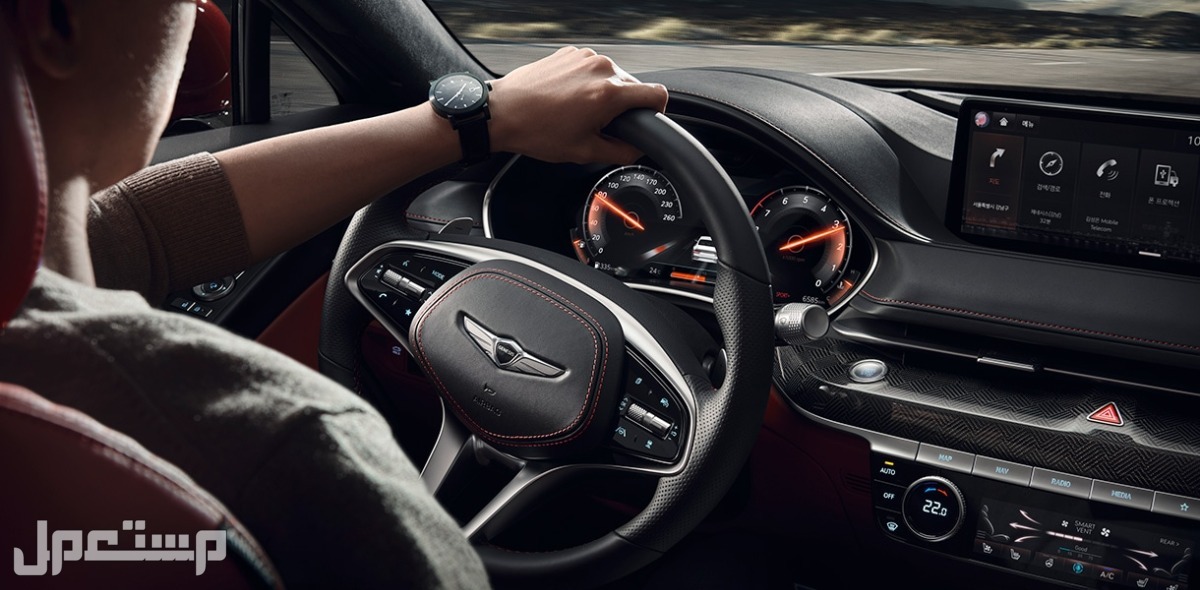سيارة جينيسيس جي 80 بريستيج 3.5L Genesis G80 Prestige 2023 مواصفات وصور واسعار مقصورة القيادة سيارة جينيسيس جي 80 Genesis G80 2023
