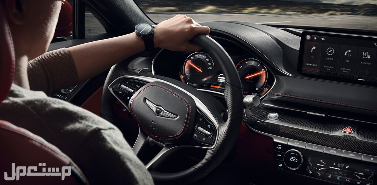 سيارة جينيسيس جي 80 رويال Genesis G80 Royal 2023 3.5L مواصفات وصور واسعار مقصورة القيادة جينيسيس جي 80 Genesis G80 2023