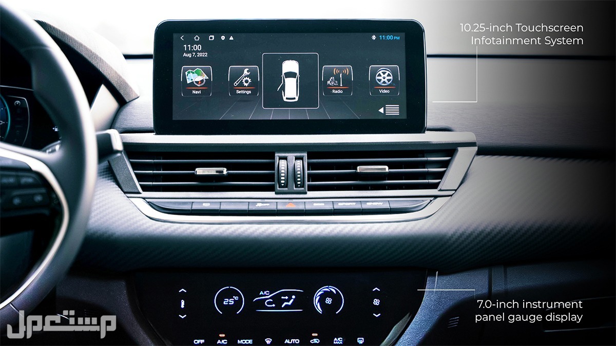 سيارة دونغ فينغ Dongfeng A30 E2 2023 A30 E2 مواصفات وصور واسعار شاشة لمس سيارة دونغ فينغ Dongfeng A30 E2 2023