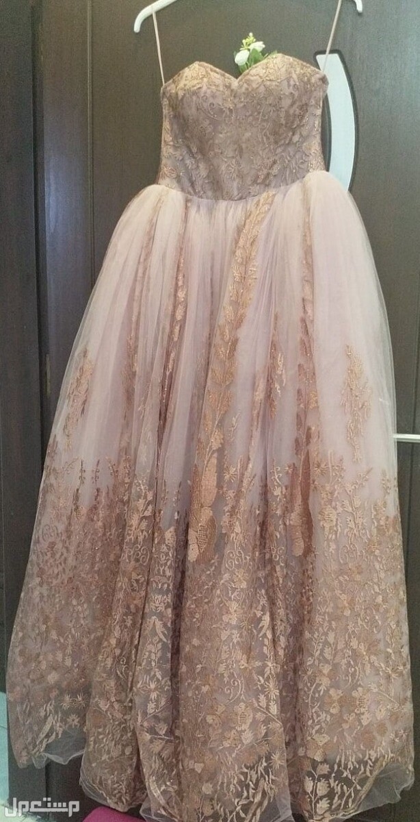 فستان خطوبة لون وردي ( غبار الورد ) مقاس S/M