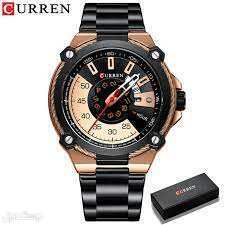 أسعار ساعات curren كورين ومواصفاتها تفاصيل ساعة CURREN BLACK N WHITE DIAL \ CUR184