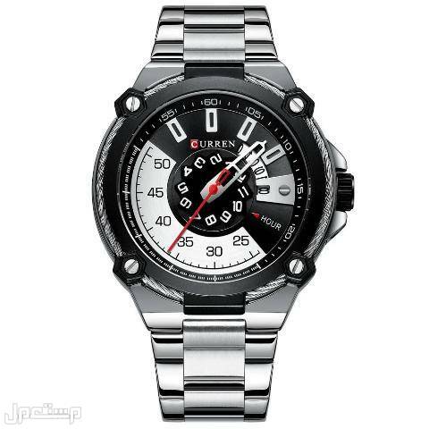 أسعار ساعات curren كورين ومواصفاتها ساعة CURREN BLACK N WHITE DIAL \ CUR184