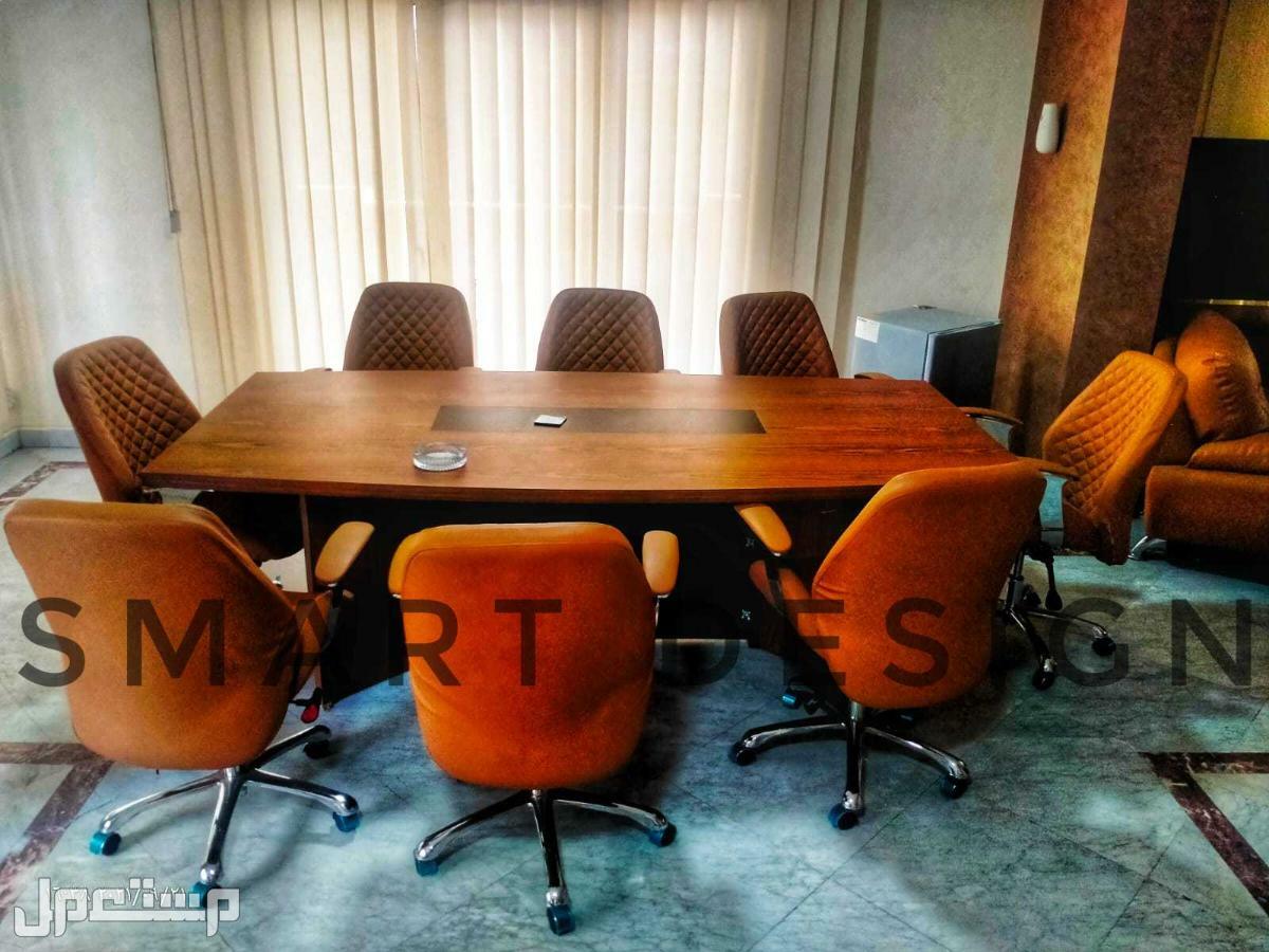 meeting table 200 cm-MDF+ 8 Hydraulic chair From smart design office furniture company  في الهرم بسعر 4950 جنيه مصري