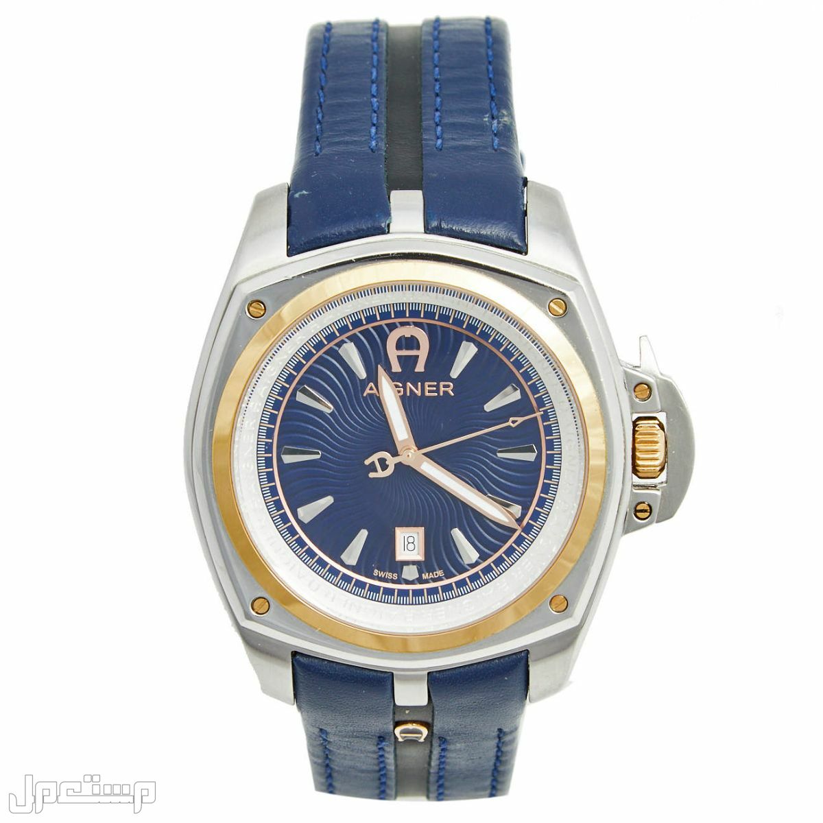 مميزات ومواصفات وأحدث أسعار ساعات اقنر رجالية لعام 2023 ساعة اقنر GENTLEMEN’S WATCH MONZA SILVER-BLUE