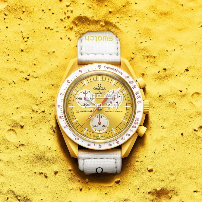 ألوان ومواصفات ساعات اوميغا سواتش ساعة اوميغا سواتش باللون الأصفر