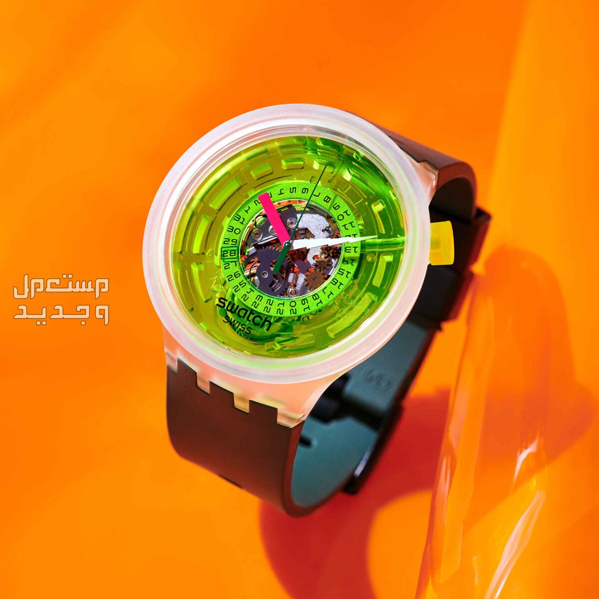 أحدث swatch ساعات بالموديلات والمواصفات الكاملة والصور والأسعار ساعة swatch موديل SB05K400 (SWATCH BLINDED BY NEON)