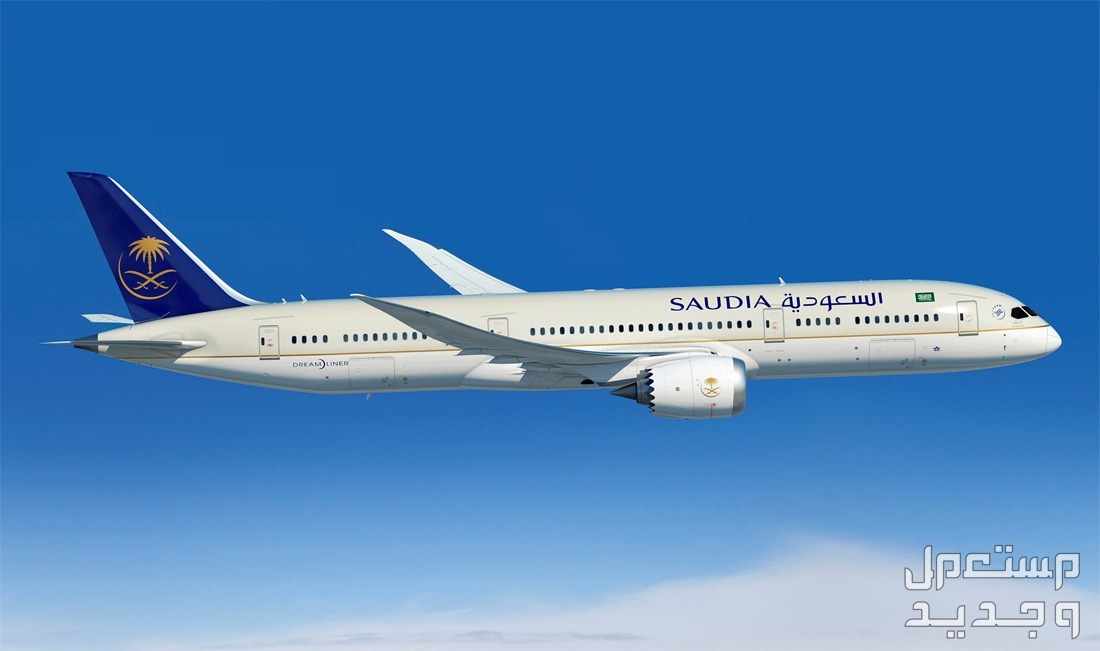 حجز طيران داخلي بالسعودية مع اشهر الشركات طائرة الخطوط الجوية السعودية تحلق في السماء