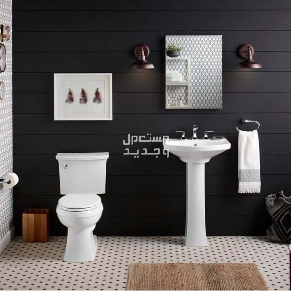 أفكار رائعة لتصميم حمامات الضيوف الفاخرة بأسلوب سهل وأنيق تصميم حمام داكن