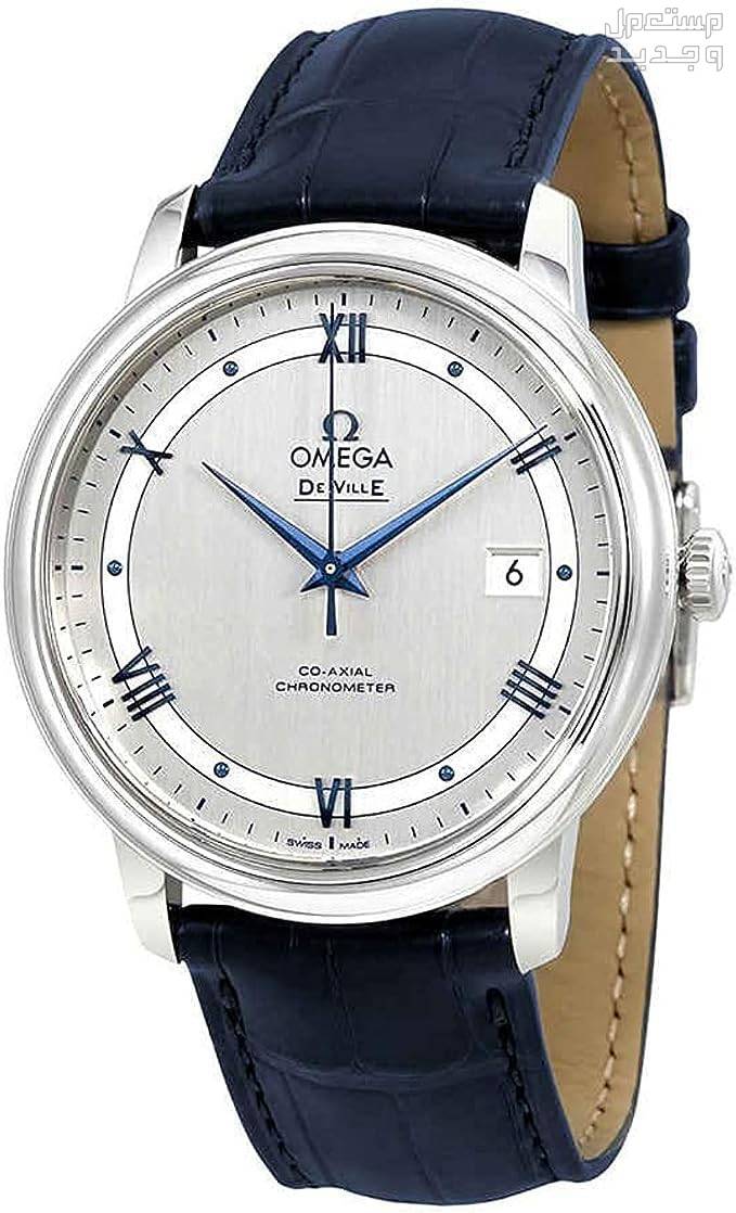 بالصور أسعار ساعات أوميجا  omega watches ساعة اوميجا دي فيل أوتوماتيك من الجلد المحوري