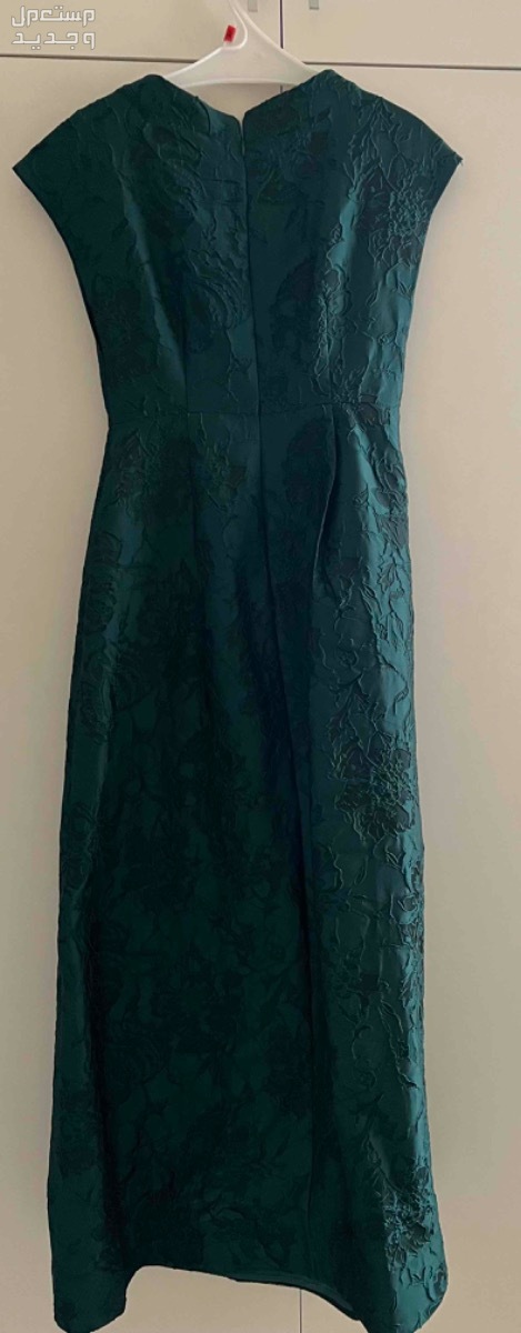 فستان لون اخضر غامق على زيتي ، الفستان من ورى
