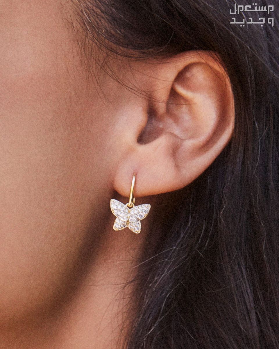 إليكِ أقراط على شكل فراشات لإطلالة مبهرة في جيبوتي شكل أقراط الفراشة في الأذن