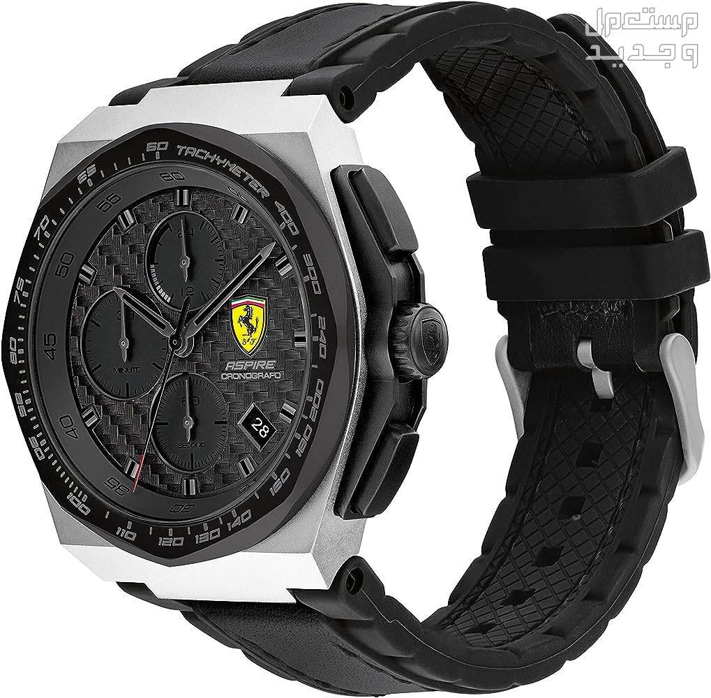 أفضل ساعات فيراري الرجالية لعام 2023 ساعة فيراري Steel Aspire chronograph watch with black carbon-fiber effect dial