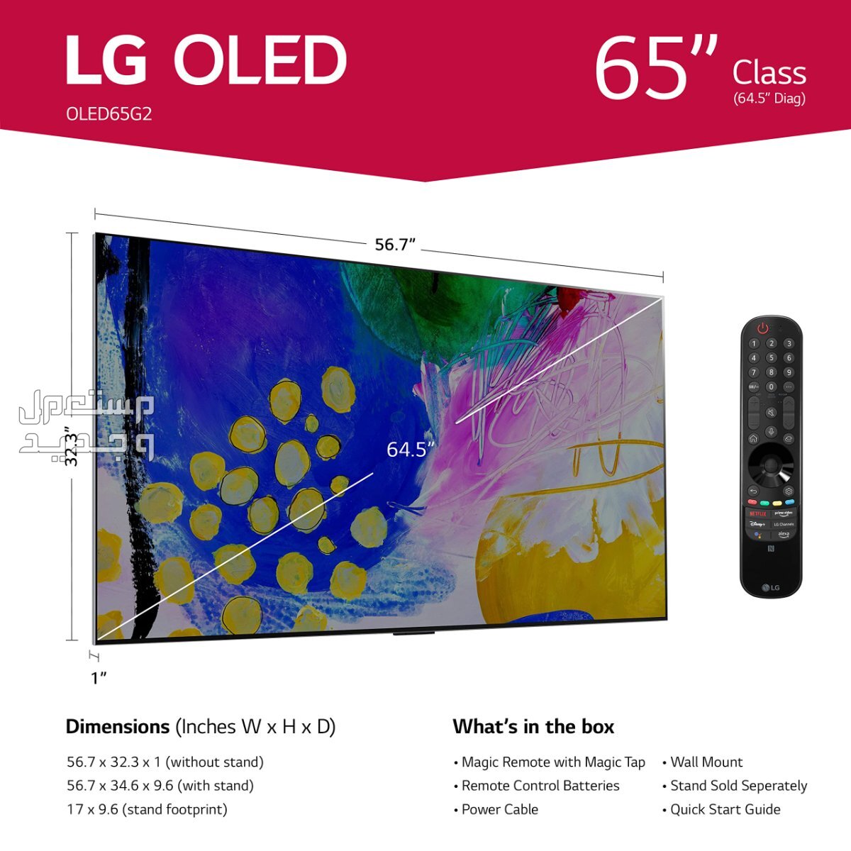 تعرف على مواصفات شاشة سمارت LG G2 OLED في فلسطين LG G2 OLED