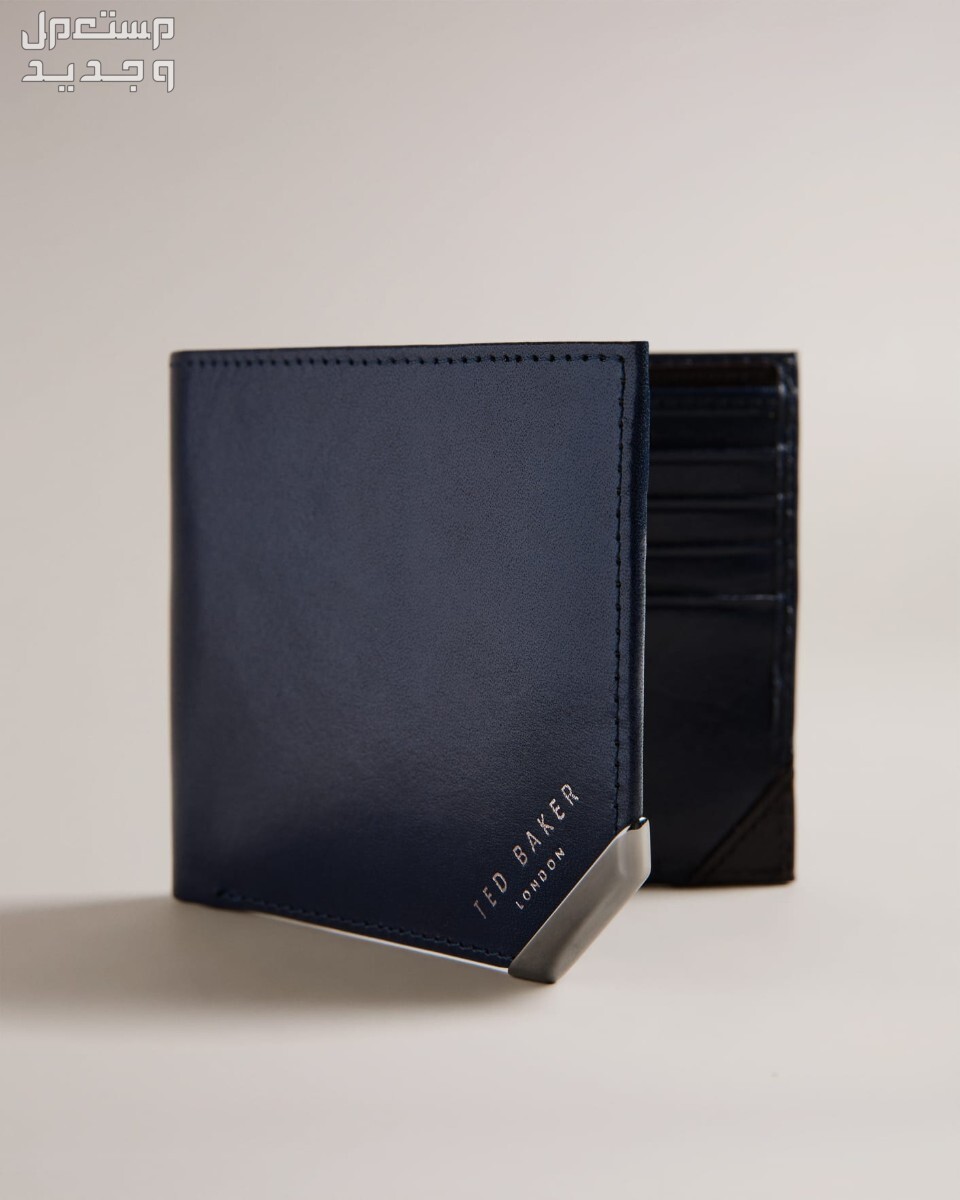 أفضل محفظة رجالي فخمة لعام 2025 تفاصيل محفظة رجالي من Ted baker kornerr metal corner Bifold coin wallet