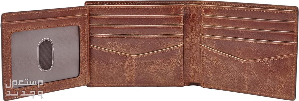 أفضل محفظة رجالي فخمة لعام 2025 تفاصيل محفظة رجالي من Fossil Derrick Rfid flip id bifold من الداخل