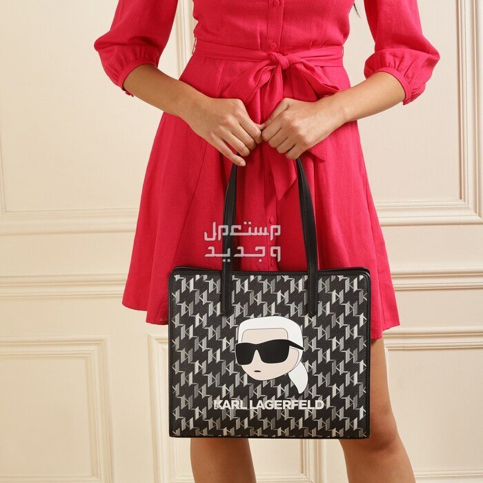 أحدث شنط كارل لعام 2023 تفاصيل شنطة  K/IKONIK MONOGRAM SMALL TOTE BAG