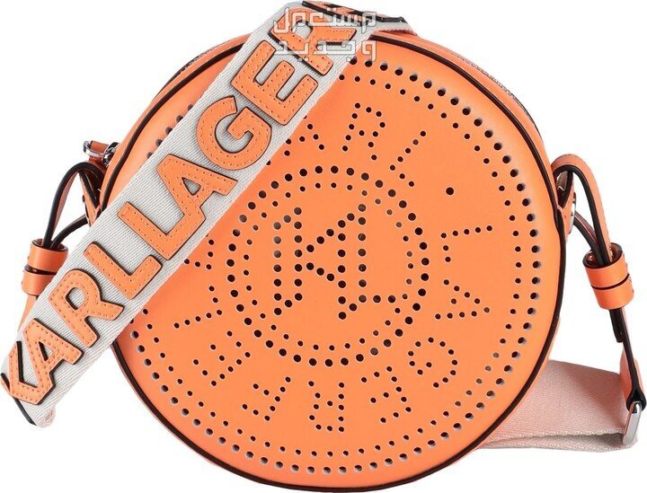 أحدث شنط كارل لعام 2023 تفاصيل شنطة  K/CIRCLE EMBOSSED LOGO ROUND CROSSBODY BAG